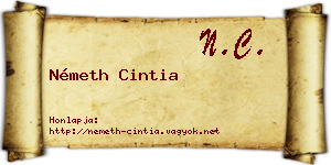 Németh Cintia névjegykártya